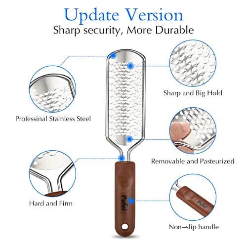Pefei Pedicure Foot File Stainless Steel Detachable Foot Scrubber | Hard Skin Remover for Wet & Dry Feet thumbnail 2