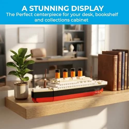 Brick Loot Titanic Building Set 390-Piece Historic Ocean Liner Brick Model | STEM Learning Toy thumbnail 5
