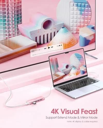 LENTION 3.3ft USB C Hub with 4K HDMI & 100W PD | Multiport Connectivity for Modern Laptops thumbnail 5
