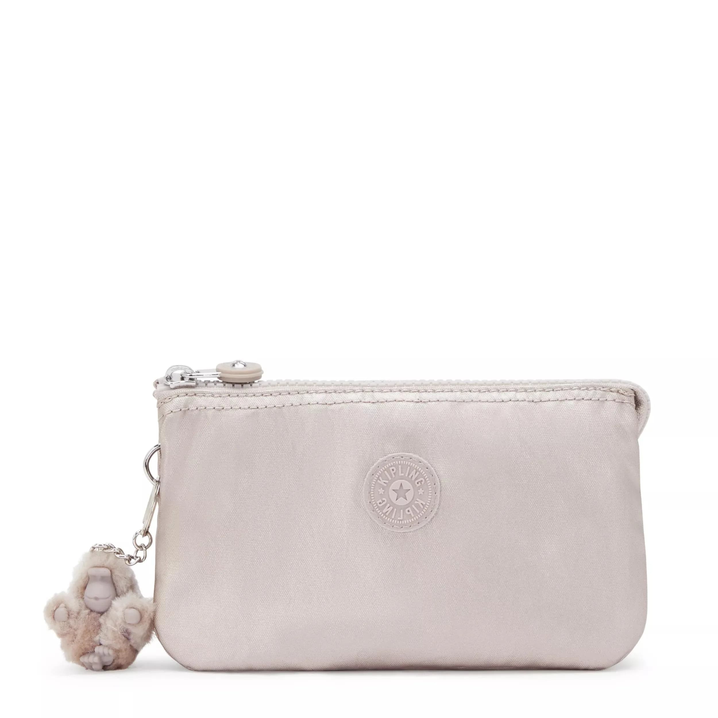 Kipling Creativity Large Pouch, Black Noir | Water Resistant Nylon Travel Organizer — Metallic Glow