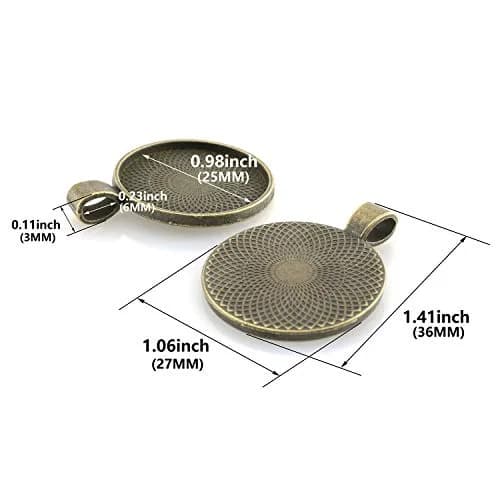 Lind Kitchen 25pcs Round Bezel Pendant Trays Setting 25mm | DIY Jewelry & Craft Base thumbnail 3