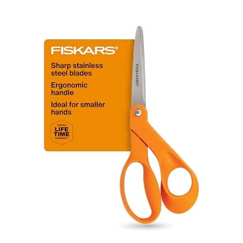 Fiskars Petite Original Orange-Handled Fabric Scissors 7 Inch (17.78 cm) | Precision Cutting for Sewing & Crafts thumbnail 1