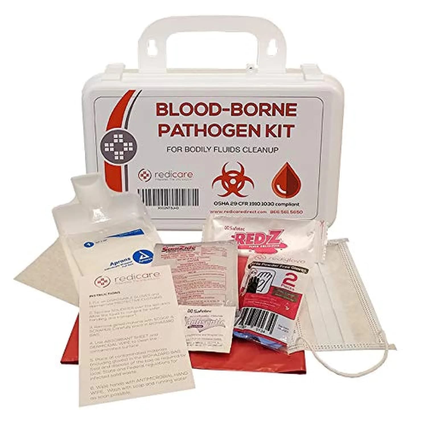 Redicare Bloodborne Pathogen Cleanup Kit 11-Piece Set | OSHA Compliant Biohazard Spill Response - main product image