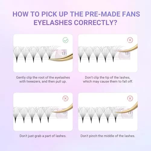 NAGARAKU 6D Premade Volume Fans 0.07 C Curl 10mm 320 Fans | Professional Salon Lash Extensions thumbnail 4