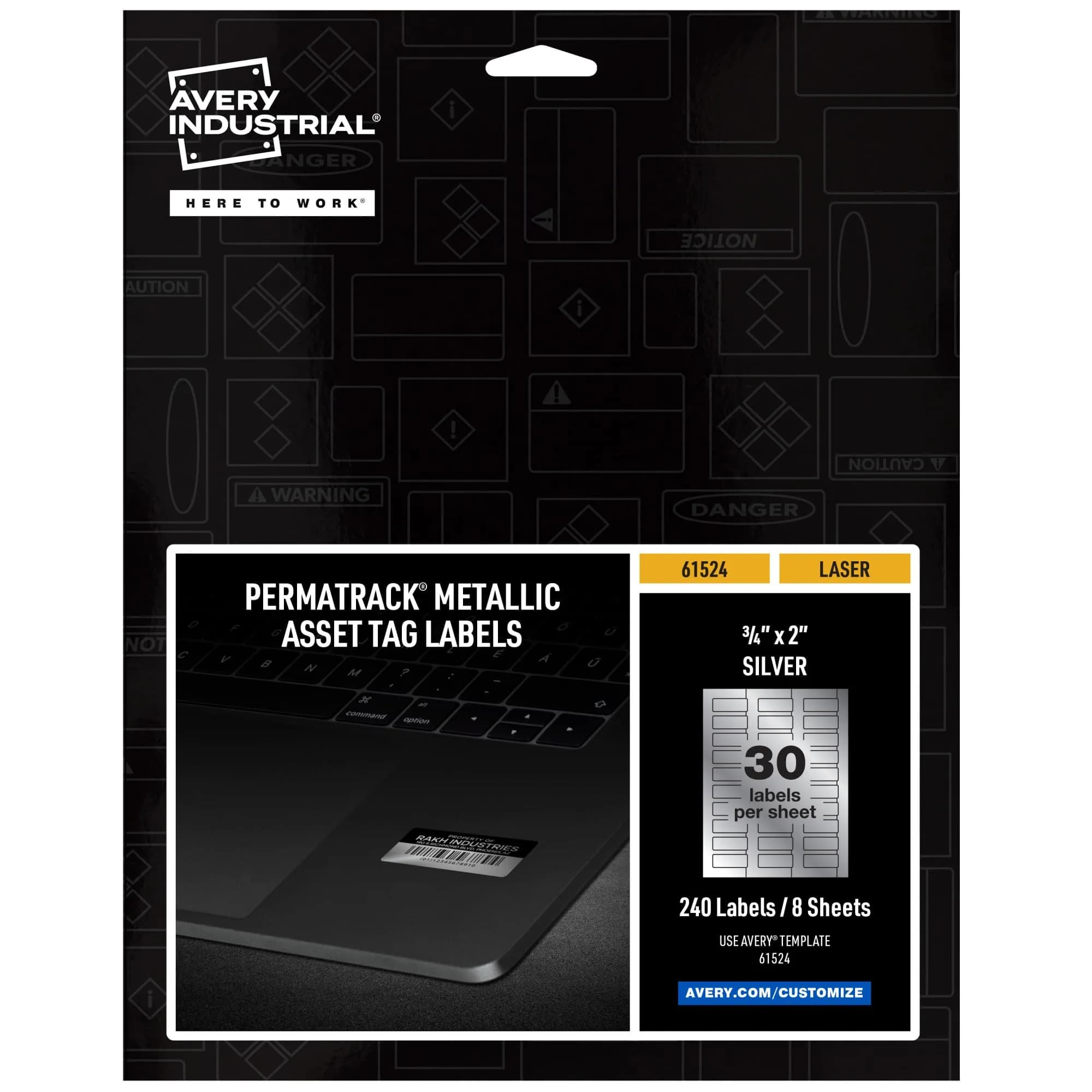 Avery Metallic Asset Tag Labels 3/4" x 2" | 240 Waterproof Labels for Laser Printers - main product image