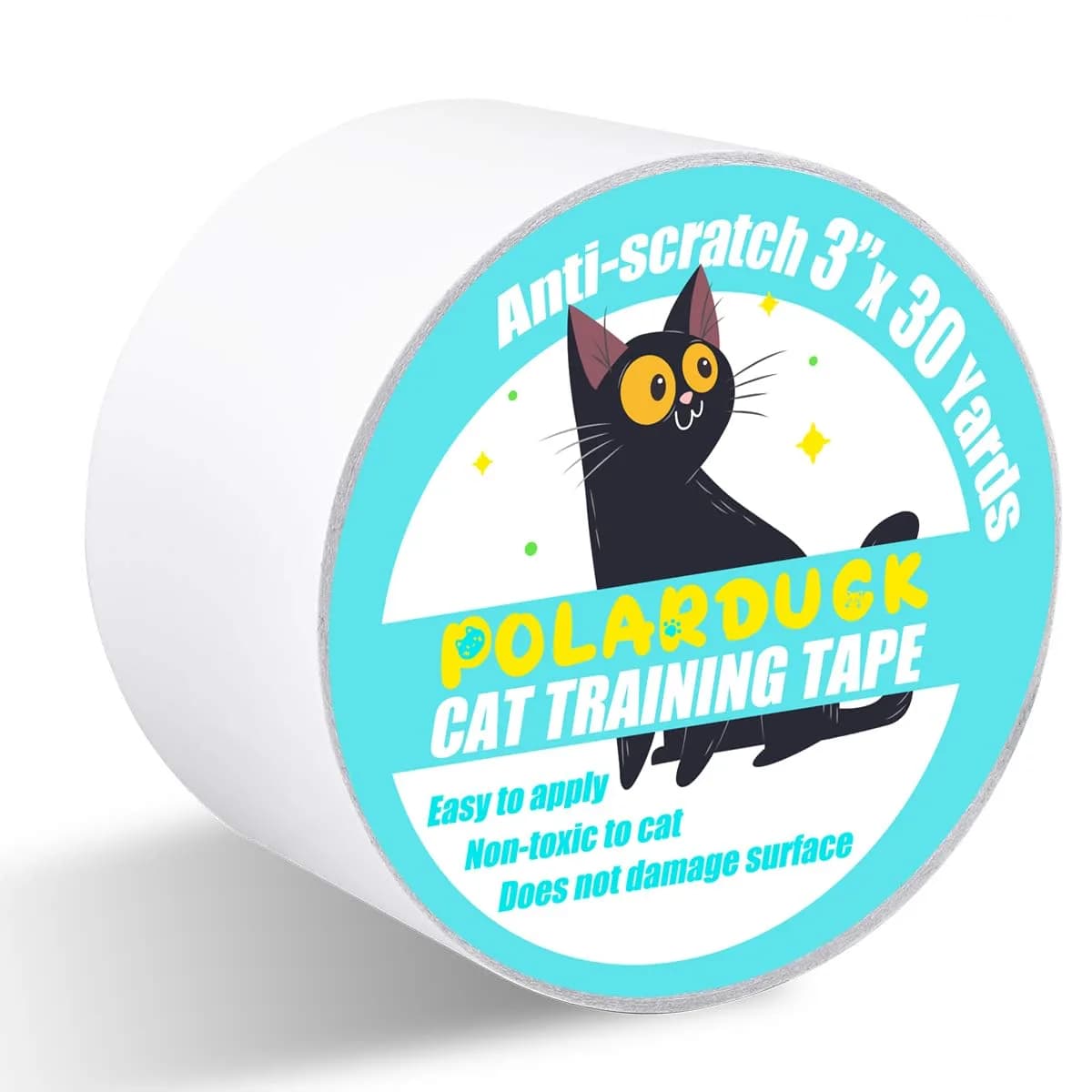 Polarduck Anti Cat Scratch Tape 3 inches x 30 Yards | Protects Furniture from Cat Scratches