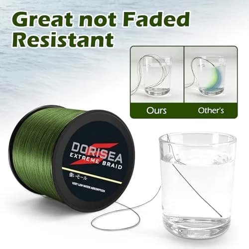 Dorisea Extreme Braid 20lb/0.20mm Black Braided Fishing Line 100m (109 Yards) | Zero Stretch Superline for Freshwater & Saltwater thumbnail 5