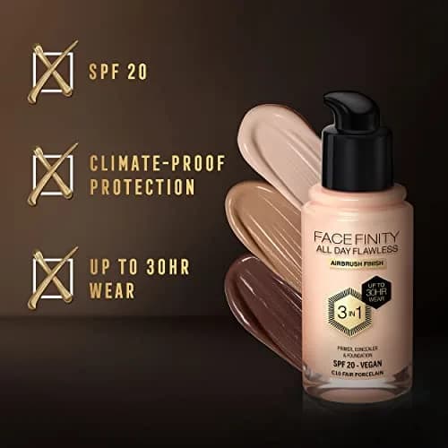 Max Factor Facefinity 3-in-1 SPF 20 Foundation 30 ml | Flawless Matte Finish with SPF Protection thumbnail 4