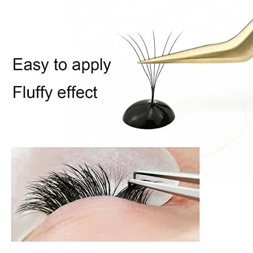 NAGARAKU Premade Fans Eyelash Extensions 11mm | 6D Volume, C & D Curl, Fluffy Matte Black, 320 Fans thumbnail 8