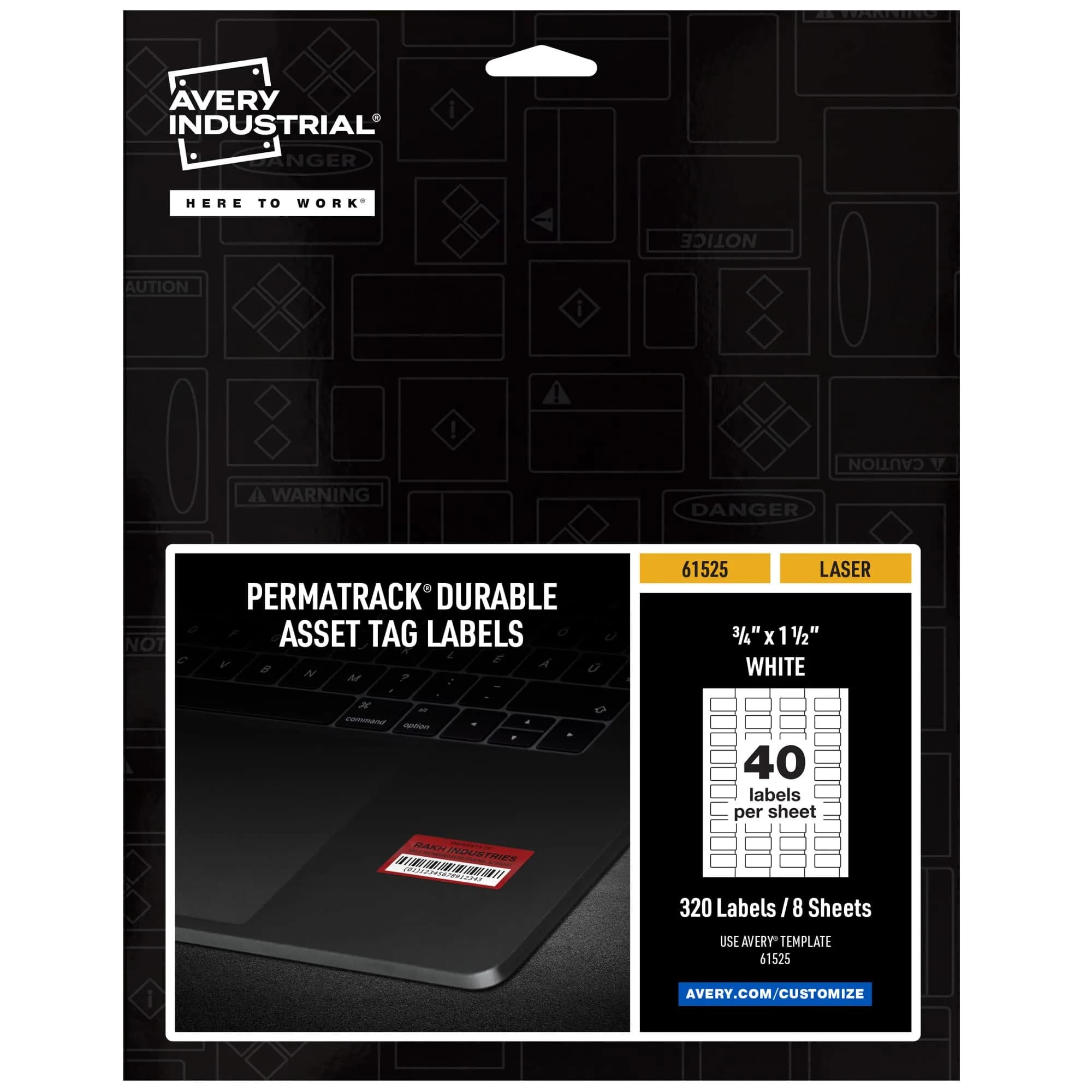 Avery White Asset Tag Labels 3/4" x 1-1/2" (320 Labels) | Waterproof & Chemical Resistant