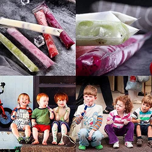 FEBSNOW 200Pcs Ice Pop Mold Bags with Funnel, 27.94cm (11") x 5.08cm (2") | BPA Free Reusable Zip Seals thumbnail 4