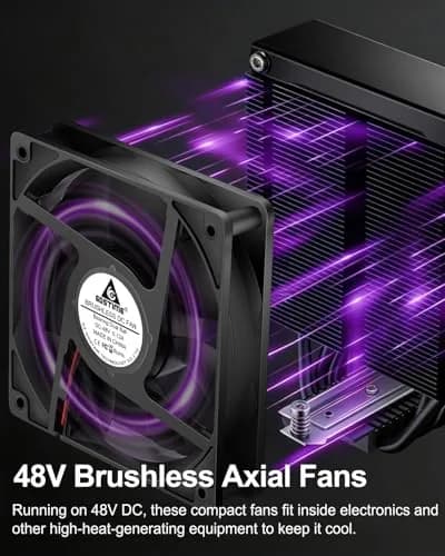 GDSTIME 120mm 48V DC Cooling Fan 12cm x 2.5cm (4.72x0.98 inches) | Dual Ball Bearing for Servers & Electronics thumbnail 4