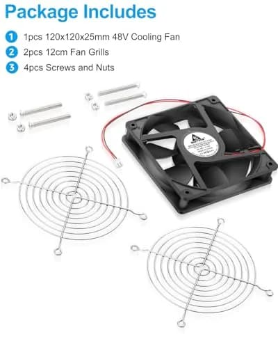 GDSTIME 120mm 48V DC Cooling Fan 12cm x 2.5cm (4.72x0.98 inches) | Dual Ball Bearing for Servers & Electronics thumbnail 7