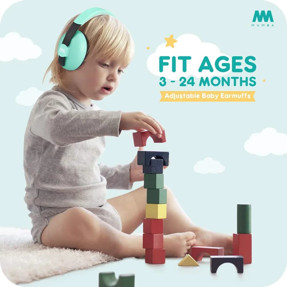 Mumba Baby Ear Protection Noise Cancelling Headphones for Babies and Toddlers Baby Earmuffs - Ages 3-24+ Months - for Sleeping, Studying, Airplane, Concerts, Movie, Theater, Fireworks thumbnail 3