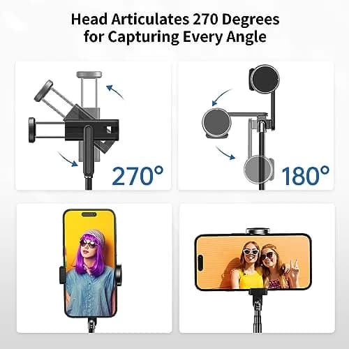 ATUMTEK Selfie Stick Tripod 80cm (31.3") with Bluetooth Remote | Integrated Aluminum Design for iPhone & Samsung thumbnail 3