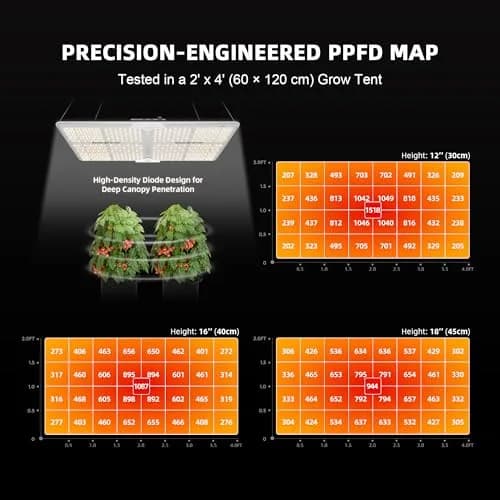 Spider Farmer SF2000 LED Grow Light 200W 2x4 ft Coverage | Full Spectrum Dimmable for Indoor Plants thumbnail 4