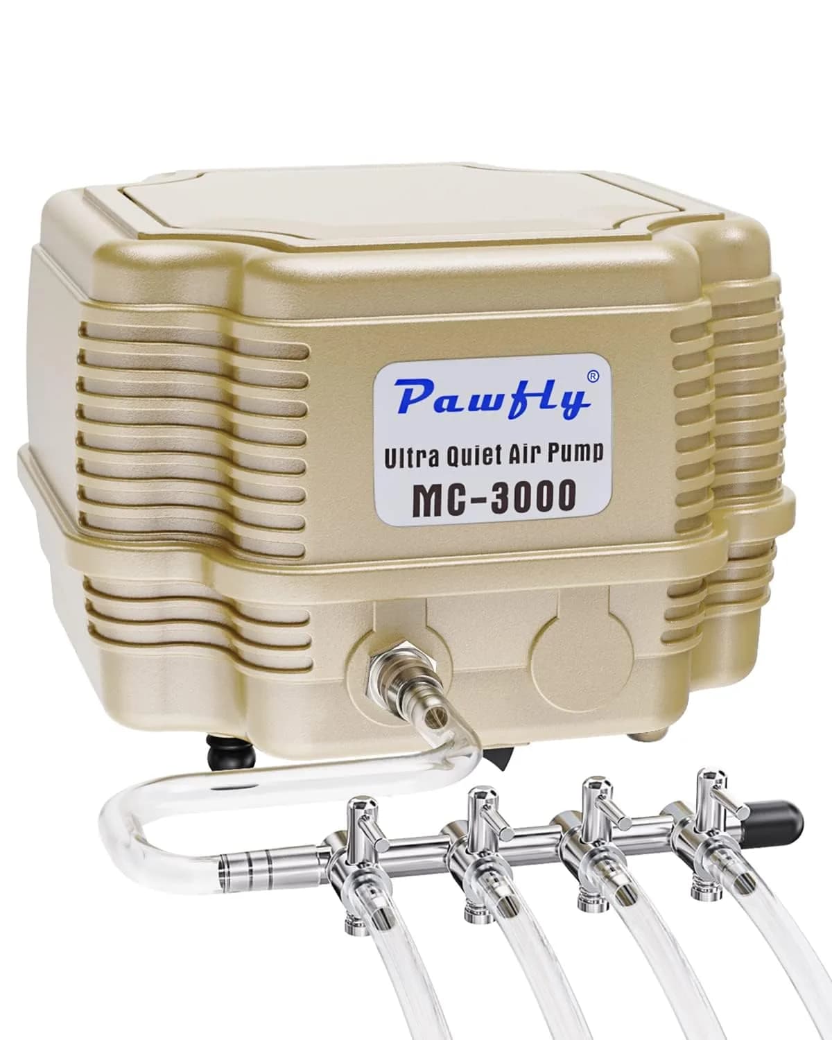 Pawfly Aquarium Air Pump 254 GPH | Ultra Quiet, Adjustable, 4 Ports for Fish Tanks & Ponds - main product image