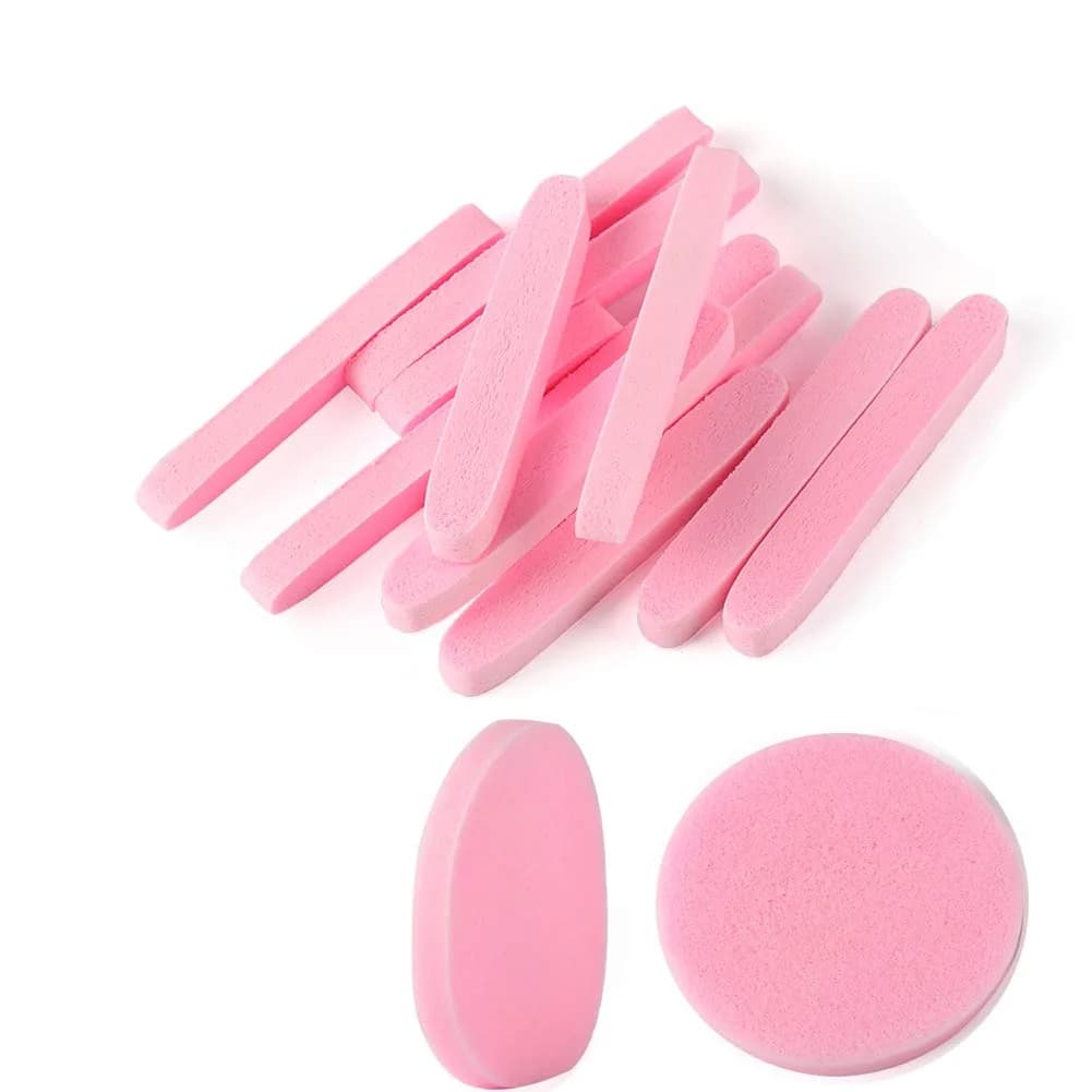 Tegelrying Compressed Facial Sponges 120 Count | Professional Makeup Removal Round Face Wash Spa Pads — Pink