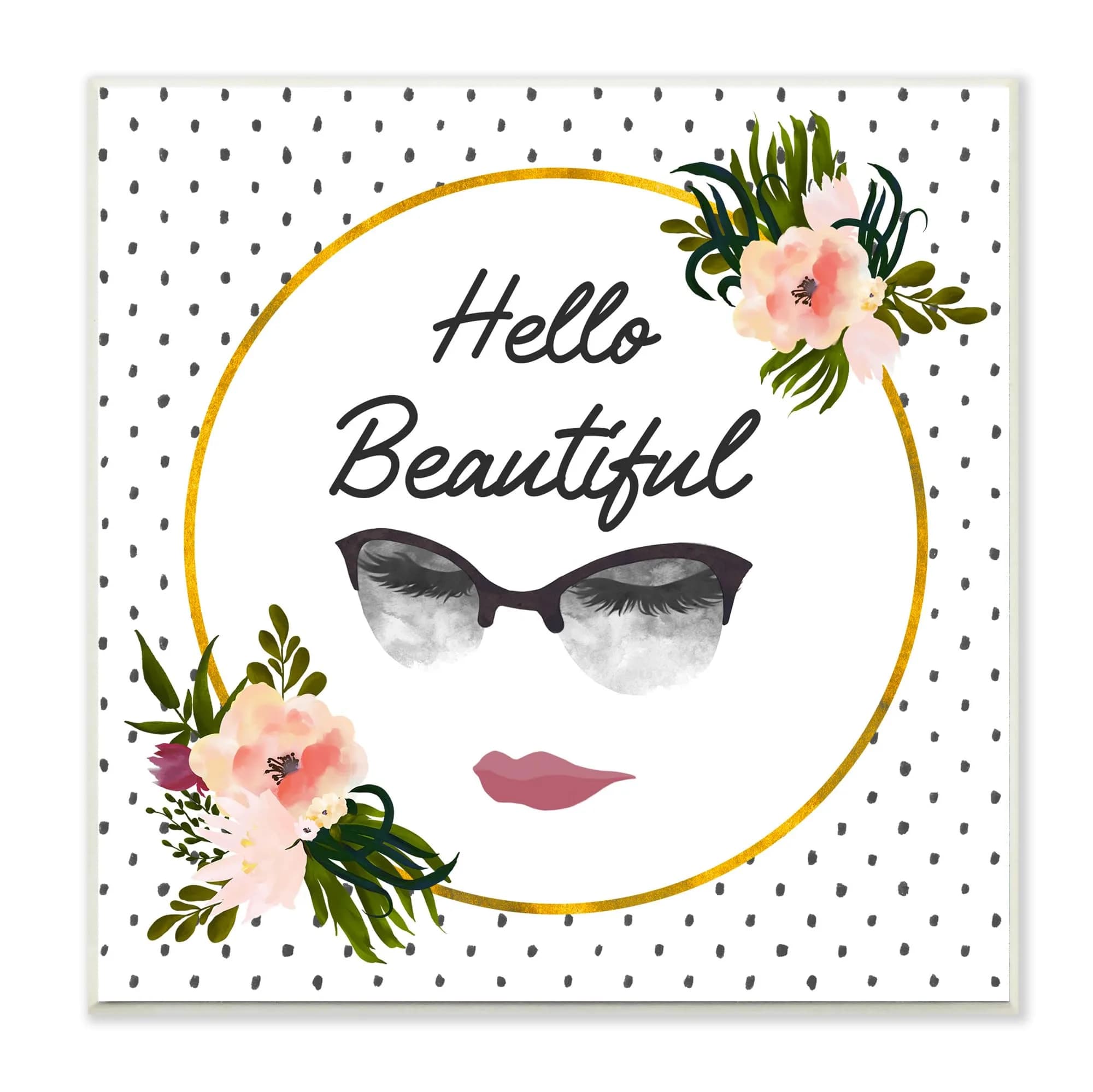 Stupell Industries Wall Art 12 x 12 Inch Floral Mounted Print | Positive Affirmations Home Decor - main product image