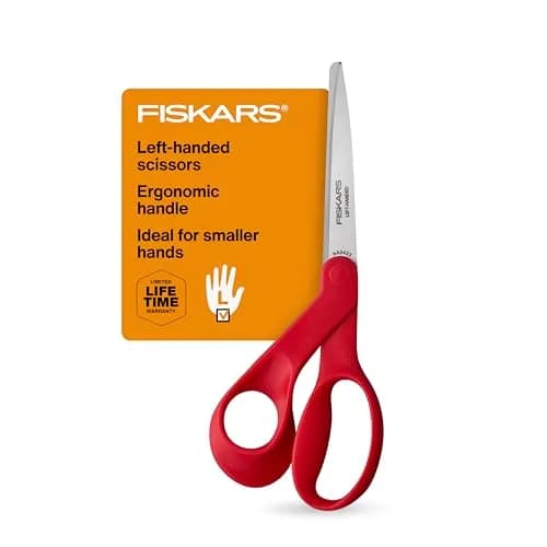 Fiskars Petite Left-Handed All-Purpose Scissors 7 Inch (17.78 cm) | Precision Stainless Steel Blades for Fabric & Crafts thumbnail 1