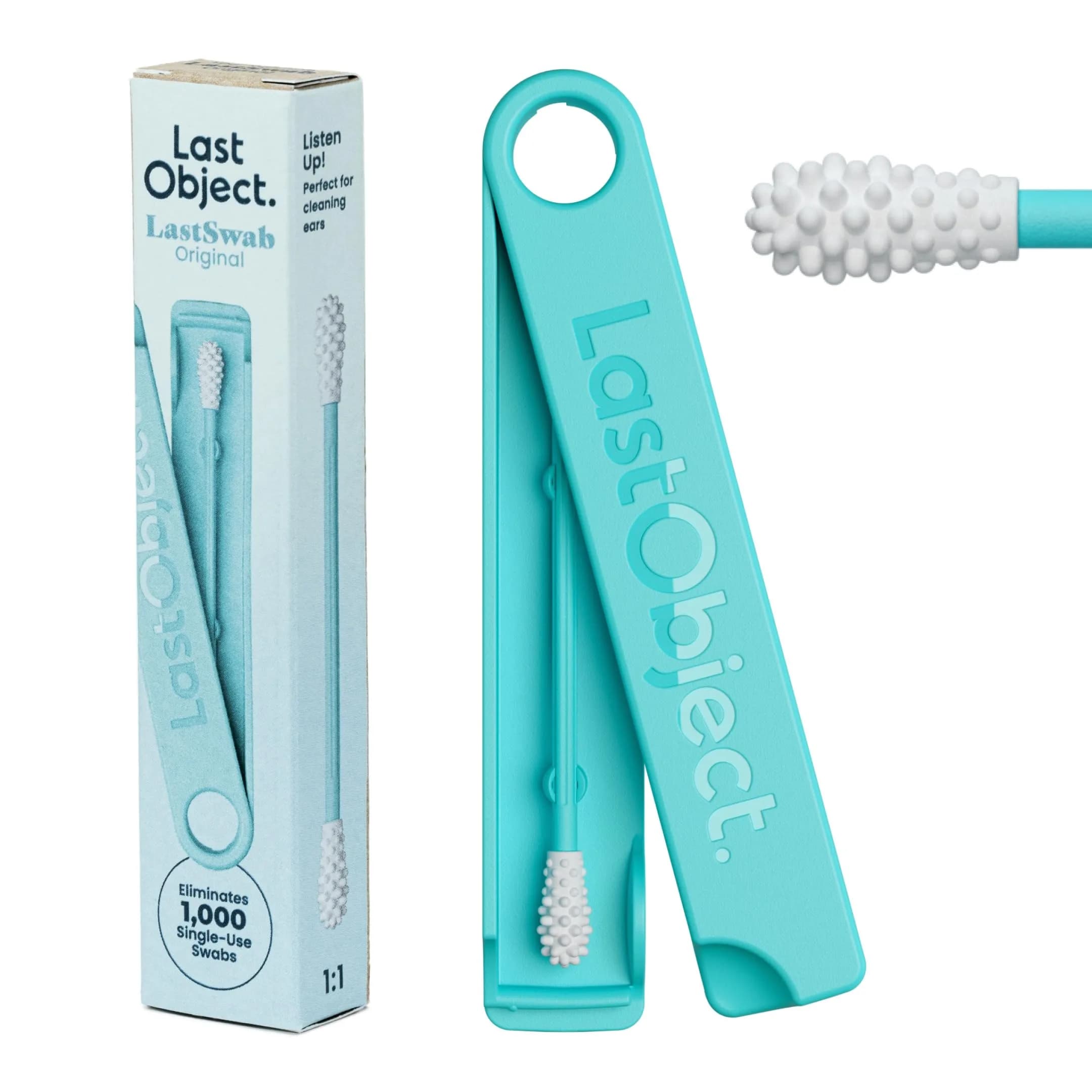LastSwab Reusable Cotton Swabs for Ear Cleaning Blue | Sustainable Alternative to Single-Use Q Tips — Turquoise