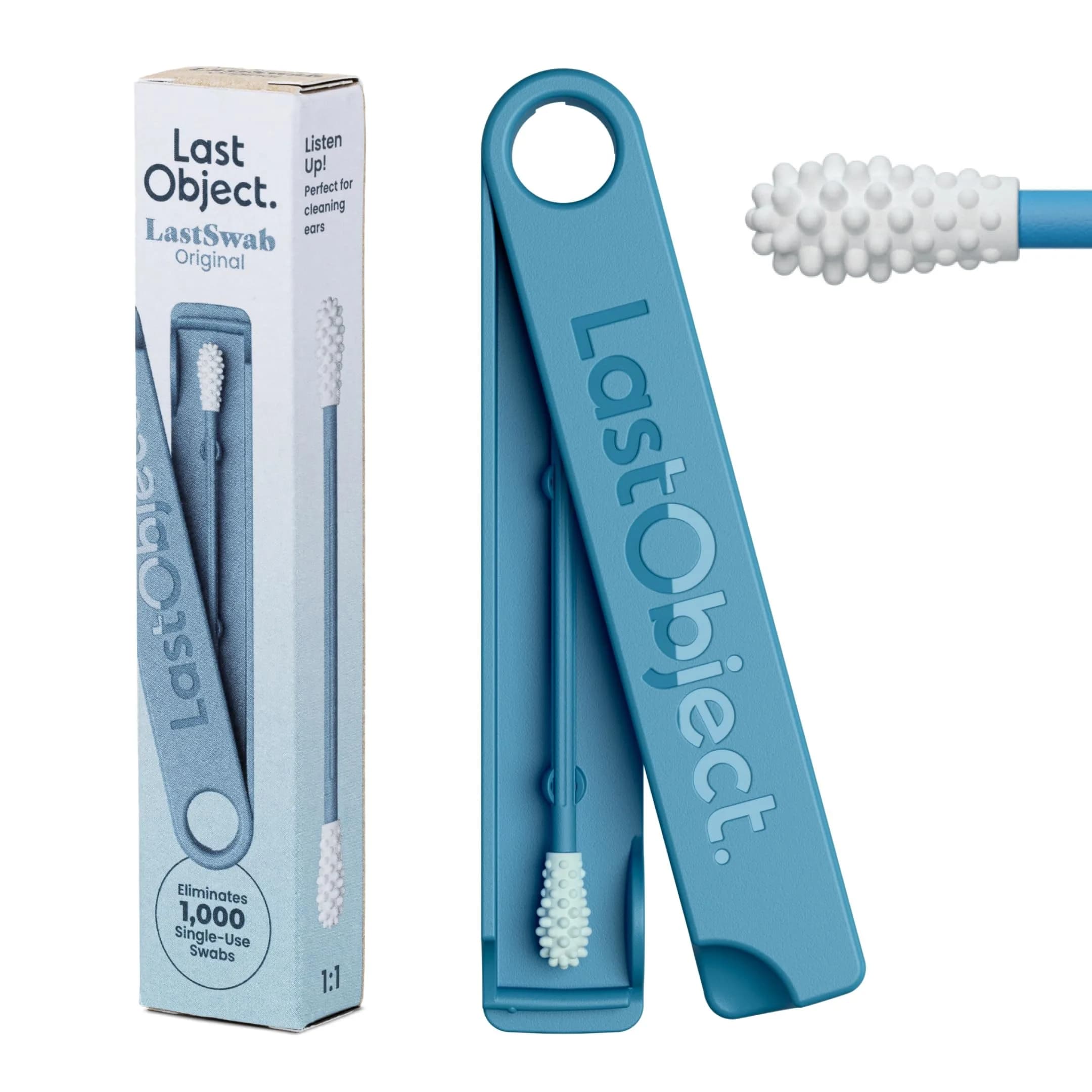 LastSwab Reusable Cotton Swabs for Ear Cleaning Blue | Sustainable Alternative to Single-Use Q Tips - main product image