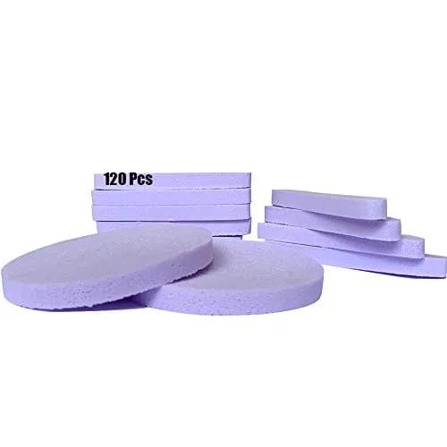 Tegelrying Compressed Facial Sponges, 120 Count Purple | Professional Makeup Removal & Cleansing thumbnail 1
