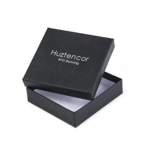 Huztencor RFID Blocking Leather Zipper Wallet for Men | Carbon Fiber Black, 11.5cm x 10.5cm x 2cm (4.5" x 4.1" x 0.8") thumbnail 7
