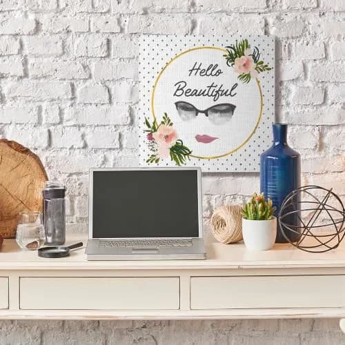 Stupell Industries Hello Beautiful Floral Canvas Wall Art 30 x 30 Inch | Modern Floral Design with Positive Message thumbnail 2