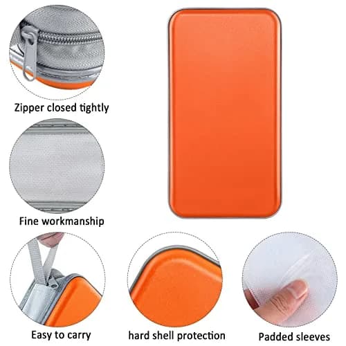 Siveit 80 Capacity CD Case Holder - Orange Hard Plastic DVD Wallet with Zipper thumbnail 2