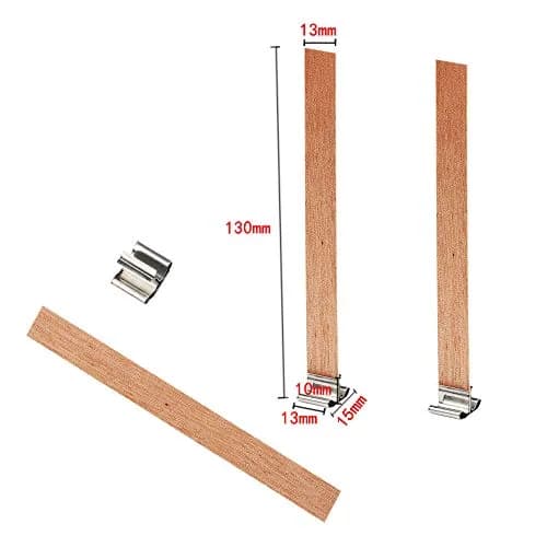 BENBO Wood Candle Wicks 50 Sets | Smokeless Crackling Natural Wicks for DIY Craft thumbnail 2