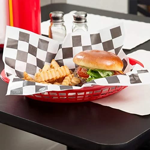 Kingrol 50 Pack Oval Fast Food Baskets, 8.9 x 5.6 x 1.5 Inch Plastic Storage Basket Bin for Home, Office, School, Picnic thumbnail 7