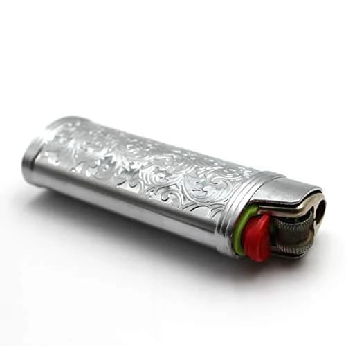 Lucklybestseller Metal Lighter Case Holder Vintage Floral Stamped for BIC Full Size Lighter J6 | Classic Metal Lighter Cover thumbnail 8