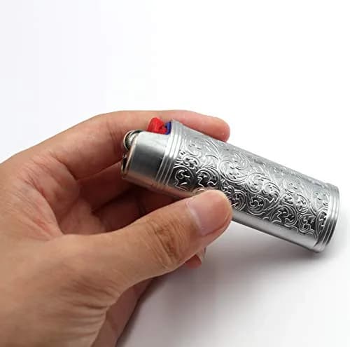 Lucklybestseller Metal Lighter Case Holder Vintage Floral Stamped for BIC Full Size Lighter J6 | Classic Metal Lighter Cover thumbnail 2