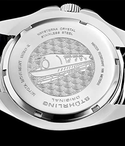 Stuhrling Original Men’s Dive Watch 42mm Stainless Steel | Water Resistant to 100M, Japanese Quartz, Rubber Strap thumbnail 9