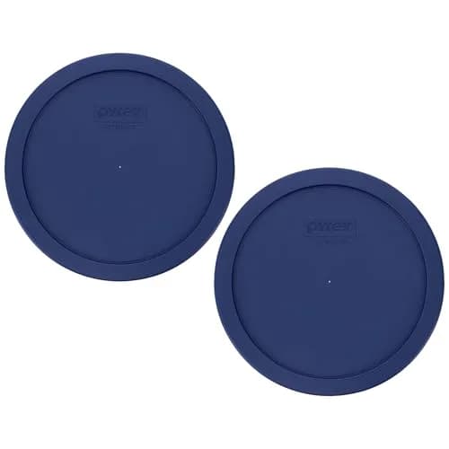 Pyrex 7402-PC Blue Food Storage Lid 19 cm (7.5 Inches) - Pack of 2 | Fits 6/7 Cup Bowls thumbnail 1