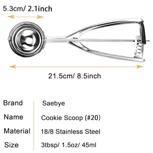 Saebye Large Cookie Scoop 3 Tbsp | Heavy Duty Stainless Steel Kitchen Tool thumbnail 2