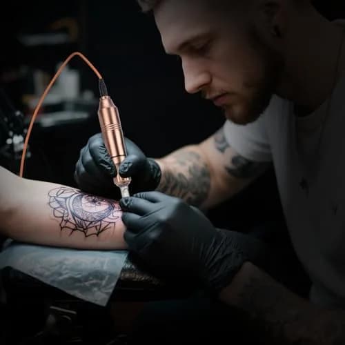 ATOMUS Rotary Tattoo Machine Pen Style, Champagne Zinc Alloy, 9000 RPM | Liner Shader with DC Cord thumbnail 8