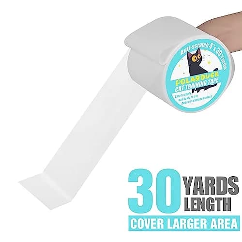 Polarduck Anti Cat Scratch Tape 4 Inches x 30 Yards | Transparent Double-Sided Furniture Protector thumbnail 4