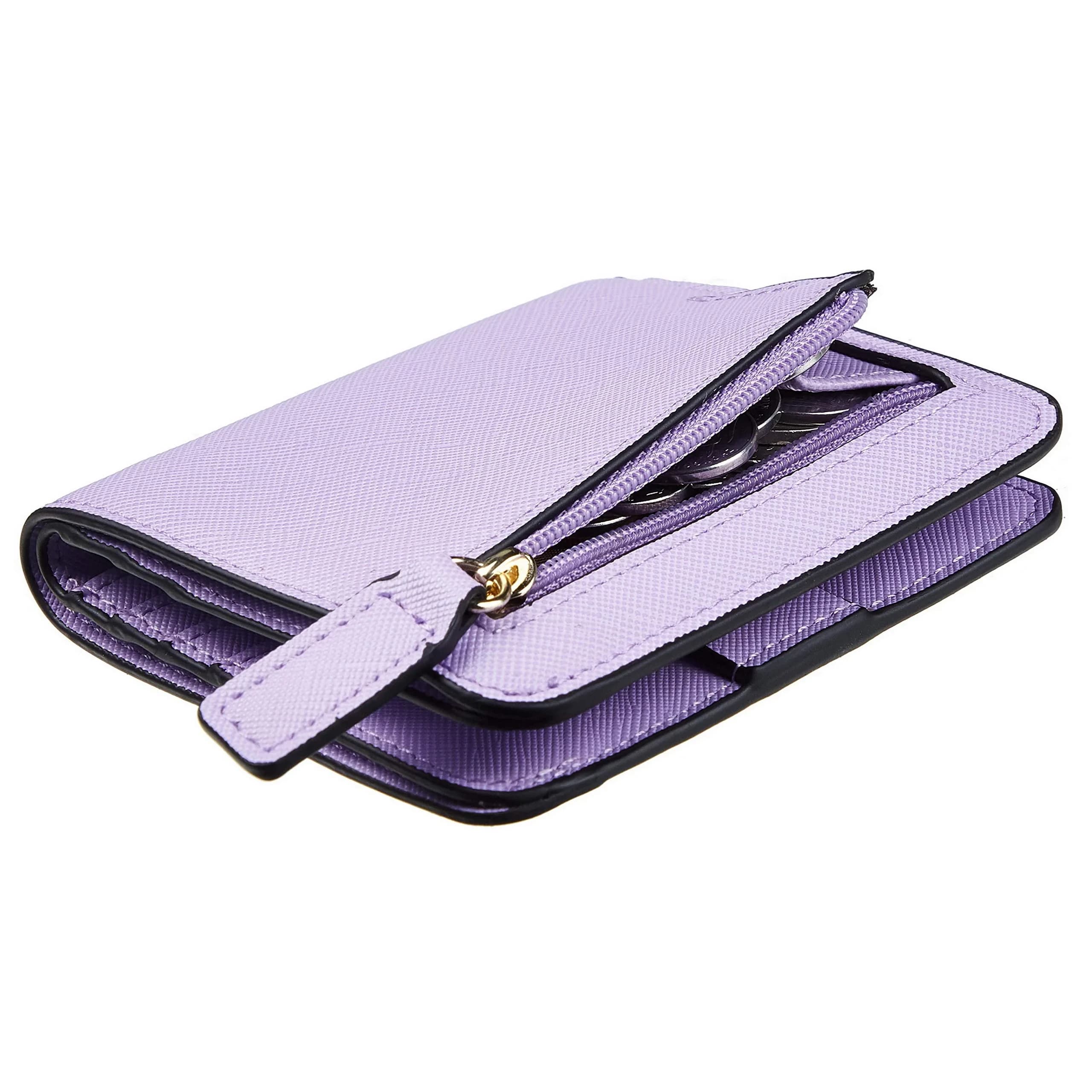 Toughergun Women's CH Light Purple Slim Leather RFID Blocking Bifold Wallet