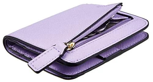 Toughergun Women's CH Light Purple Slim Leather RFID Blocking Bifold Wallet thumbnail 1