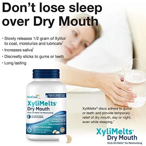 Oracoat XyliMelts Dry Mouth Adhering Discs 100 Count | Sugar-Free Xylitol for 8-Hour Relief thumbnail 4