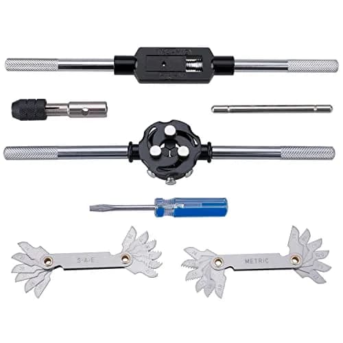 EFFICERE 60-Piece Tap and Die Set | Metric M3-M12 & SAE #4-1/2" Inch Threads | Includes 27 Taps, 27 Dies, Wrenches, Case thumbnail 4
