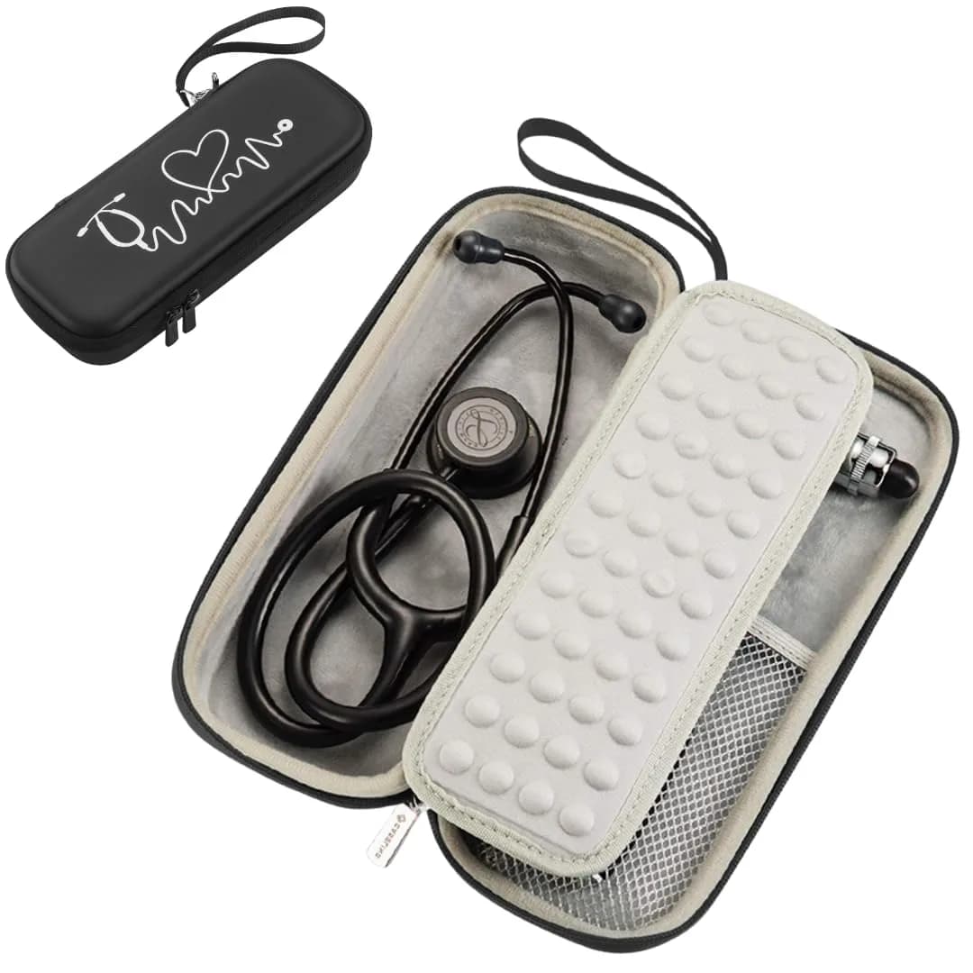 Caseling Black Stethoscope Case with ID Slot & Pockets | 28 cm (10.8") Outer Length