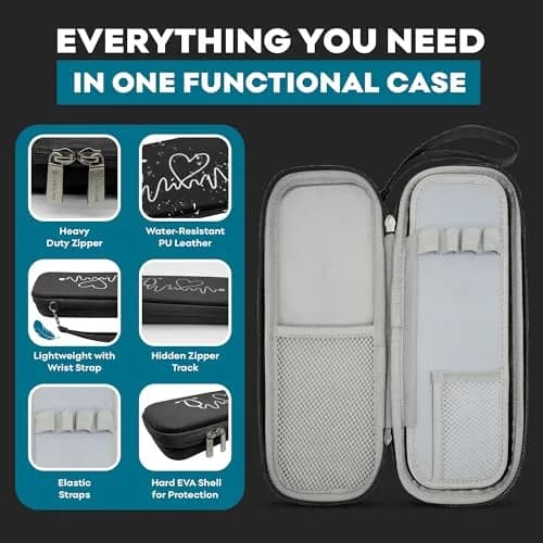 Caseling Black Stethoscope Case with ID Slot & Pockets | 28 cm (10.8") Outer Length thumbnail 4