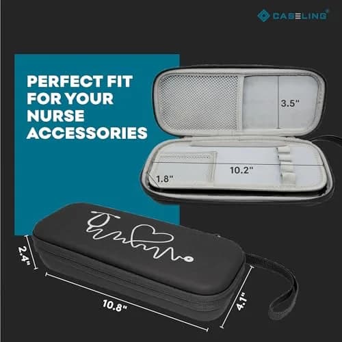 Caseling Black Stethoscope Case with ID Slot & Pockets | 28 cm (10.8") Outer Length thumbnail 3