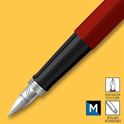 Parker Jotter Originals Fountain Pen Classic Red Finish Medium Nib with Blue & Black Ink | Smooth Ink Flow Writing Instrument thumbnail 3