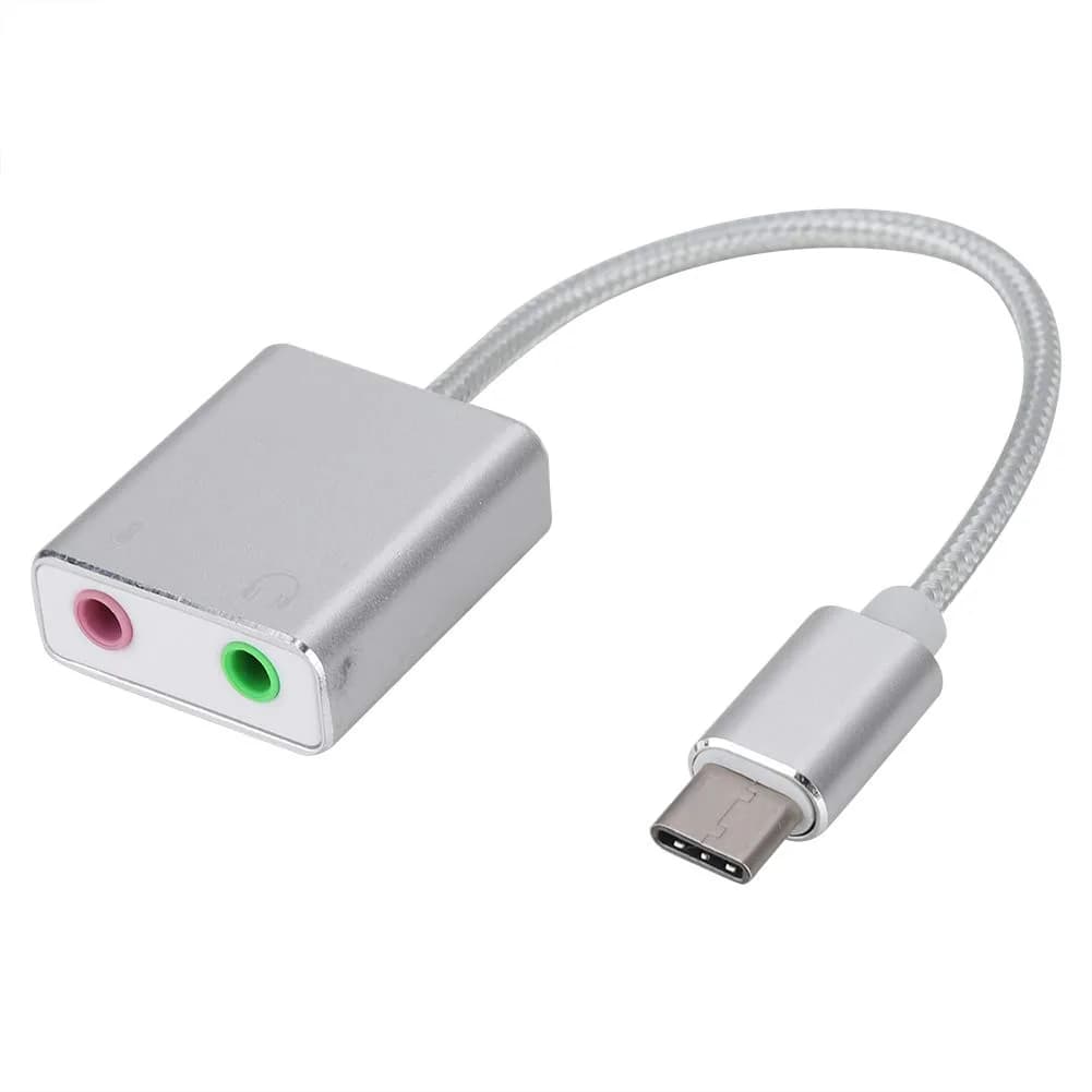 Pomya Aluminum Alloy Type-C Stereo Audio Adapter External Sound Card | 48kHz Sample Rate - main product image
