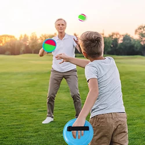 Ayeboovi Toss and Catch Ball Game Set with 2 Paddles & 2 Balls | Classic Outdoor Fun for Kids Ages 3-12 thumbnail 4
