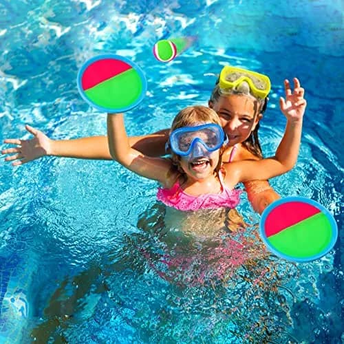 Ayeboovi Toss and Catch Ball Game Set with 2 Paddles & 2 Balls | Classic Outdoor Fun for Kids Ages 3-12 thumbnail 3